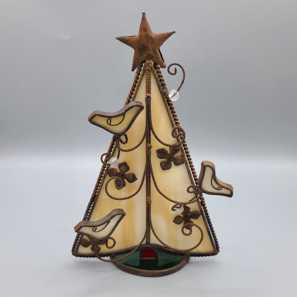 Target Christmas Tree Candle Holder 2003 Woodland Elegance Stain Glass